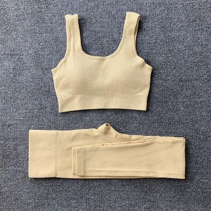 Women's 2-Piece Seamless Square-Neck Yoga Set (photo 9)
