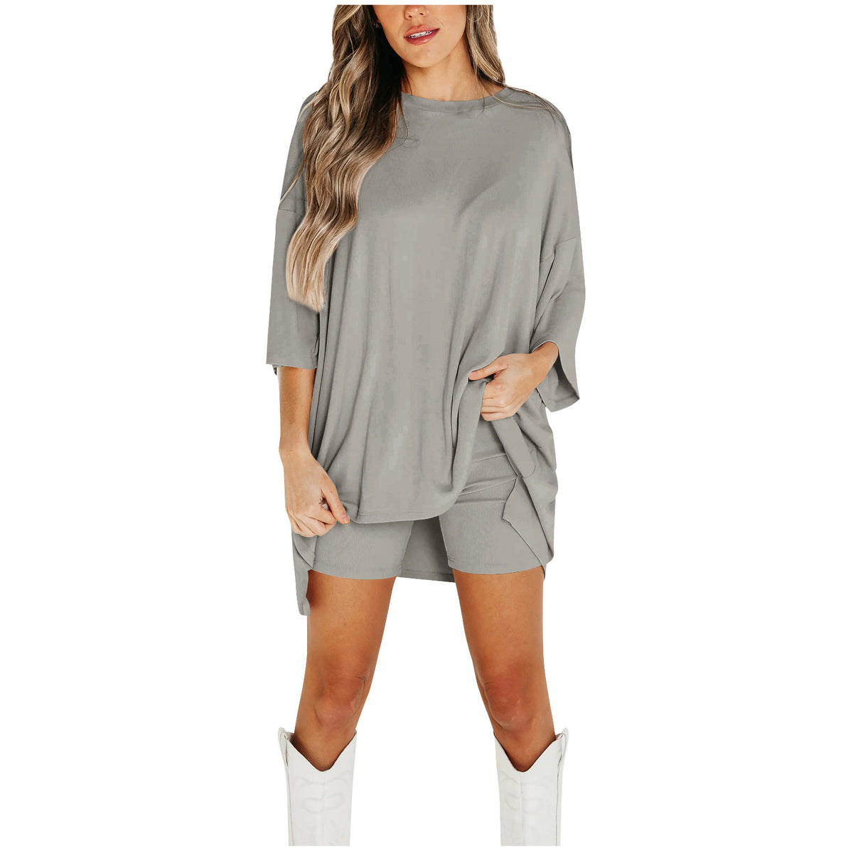 Women's Batwing T-Shirt and Shorts Set (photo 7)