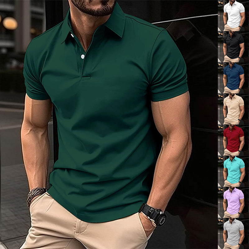 Men's Solid Short-Sleeve Polo Shirt
