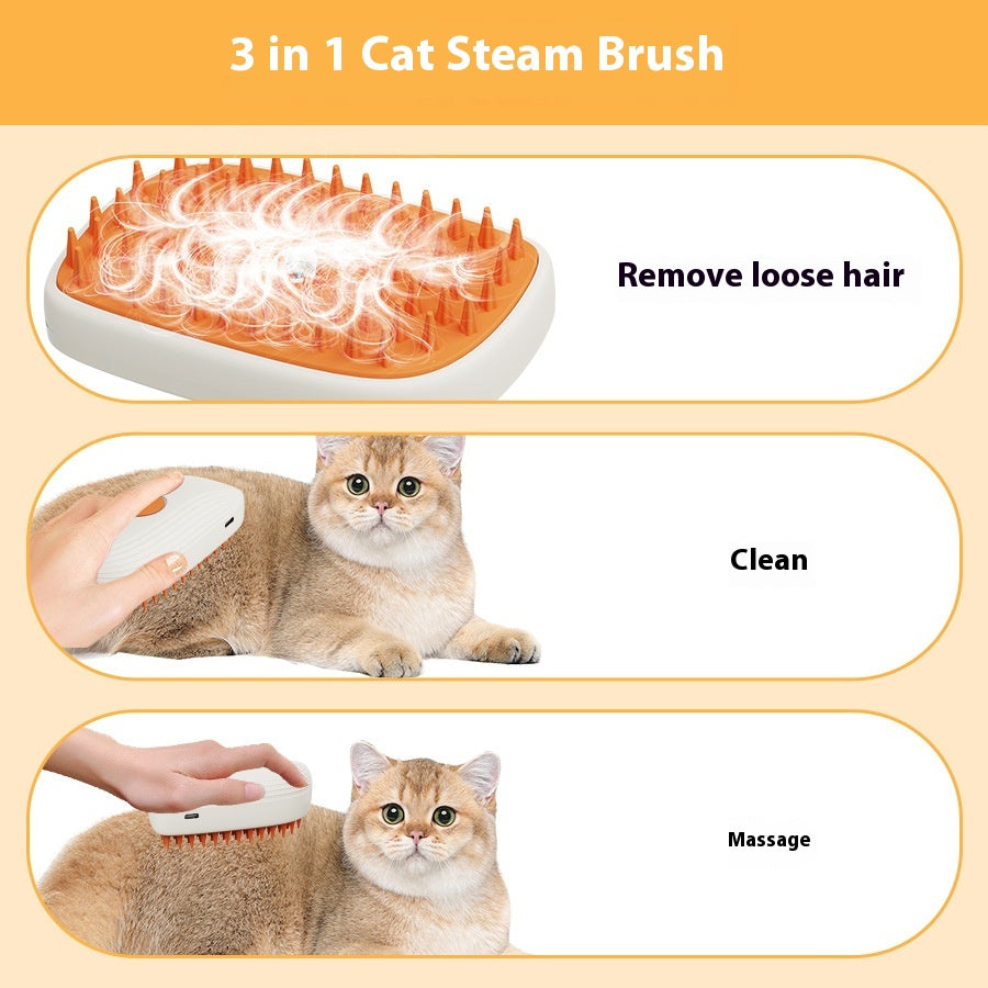 USB Rechargeable Pet Steam Grooming Brush (photo 6)