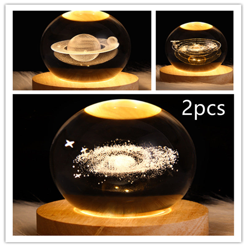 Wood Base Crystal Ball Night Lamp (photo 36)