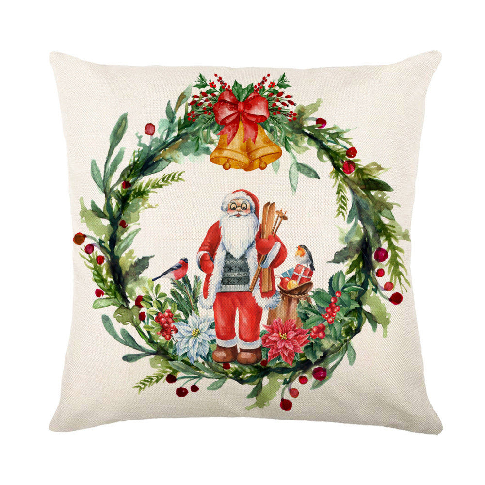 Snowflake Print Christmas Pillow Cover, 45 x 45 cm (photo 9)