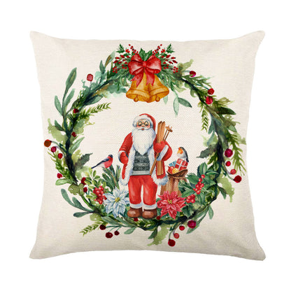 Snowflake Print Christmas Pillow Cover, 45 x 45 cm (photo 9)