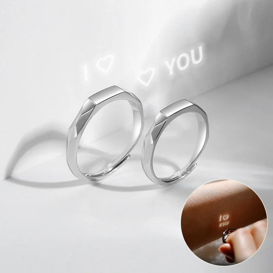 Adjustable Hidden Message Light Projection Ring