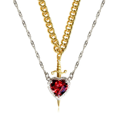 Heart and Sword Couple Necklace Set (photo 8)