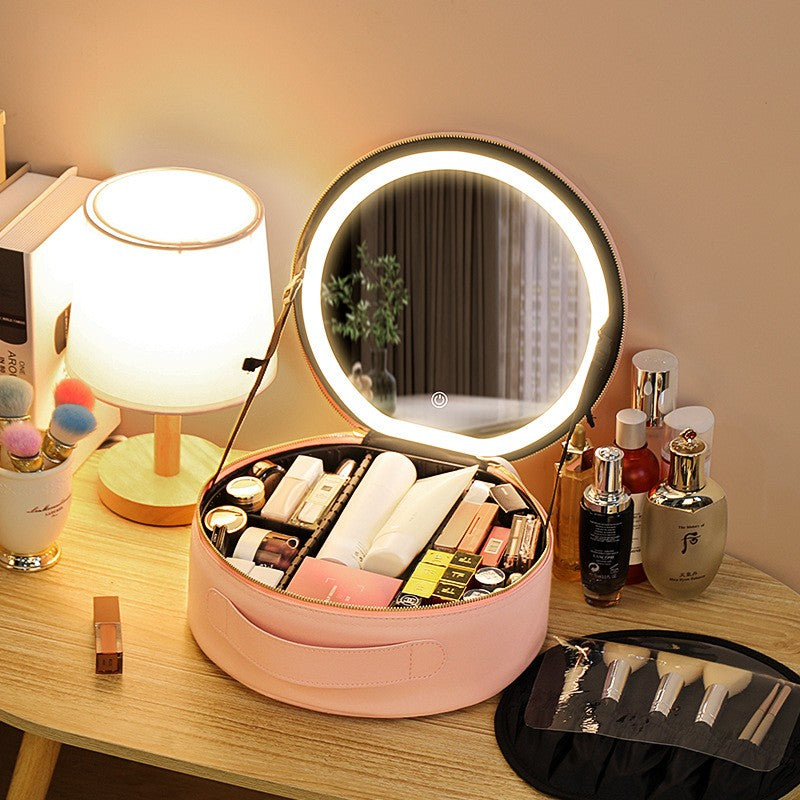 Round LED Mirror Makeup Bag (photo 2)