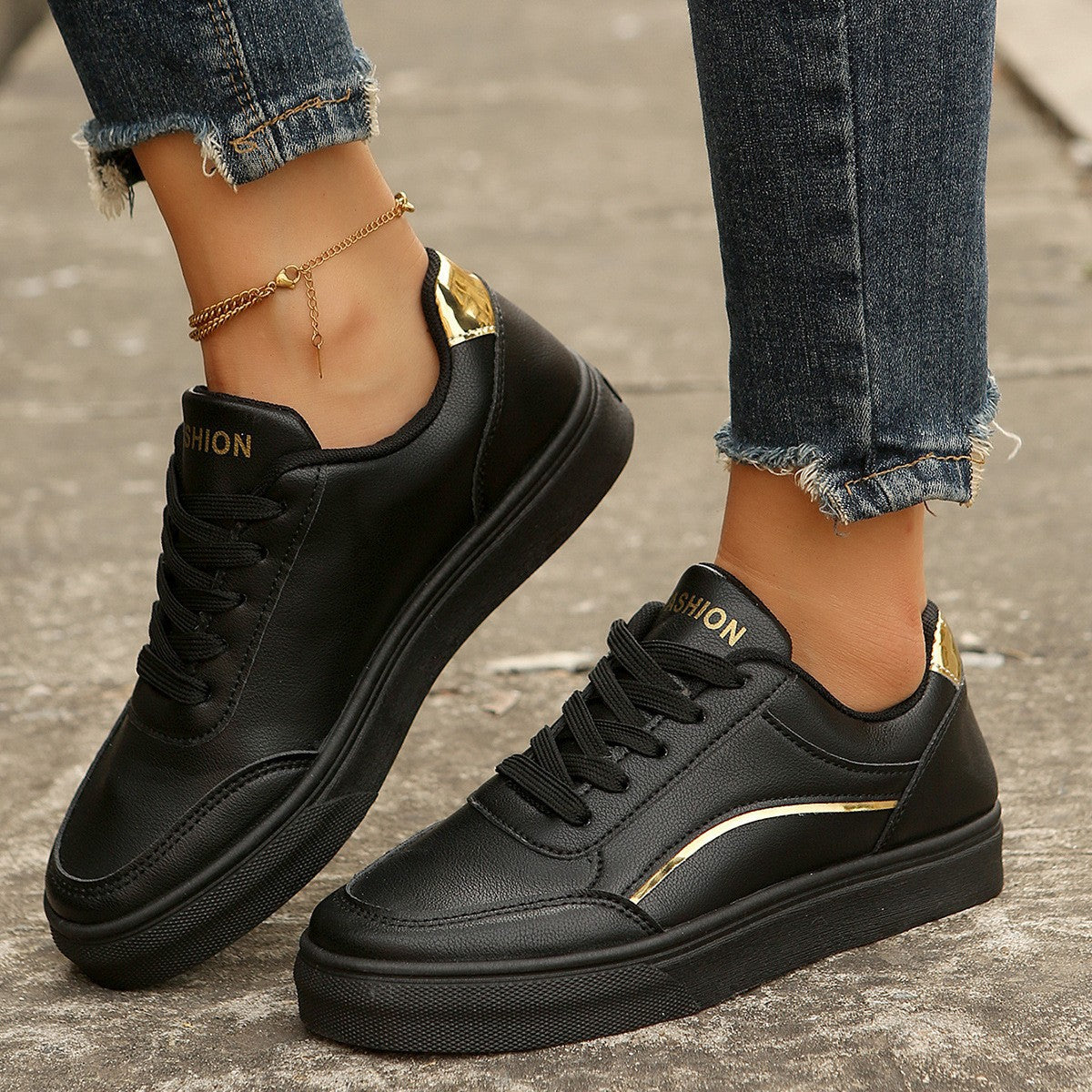Women's Lace-Up Thick-Sole Round-Toe Flats (photo 2)
