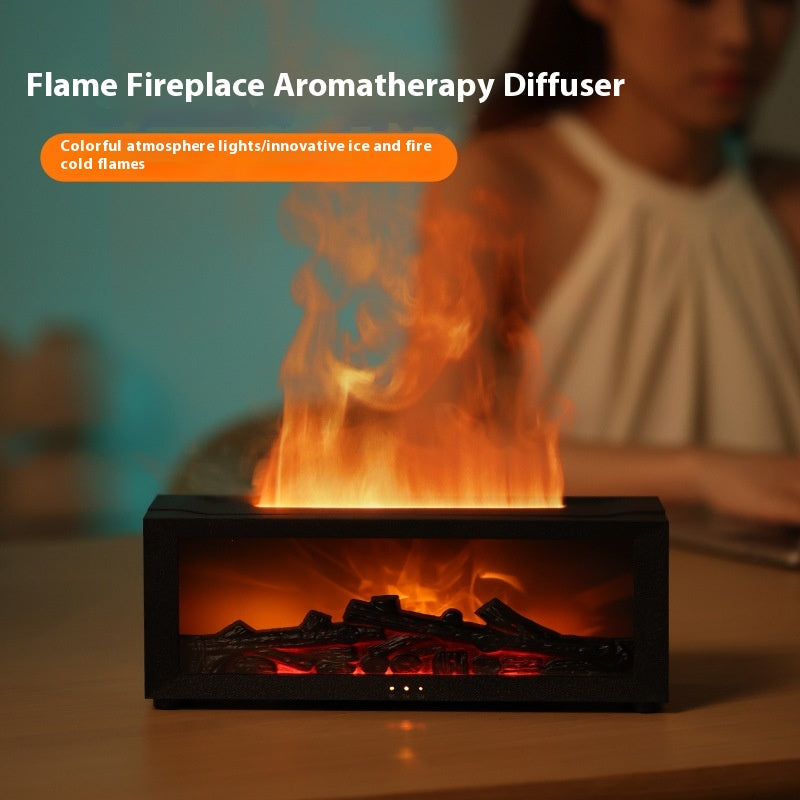Flame Effect Essential Oil Diffuser with 7 Light Colors (photo 6)