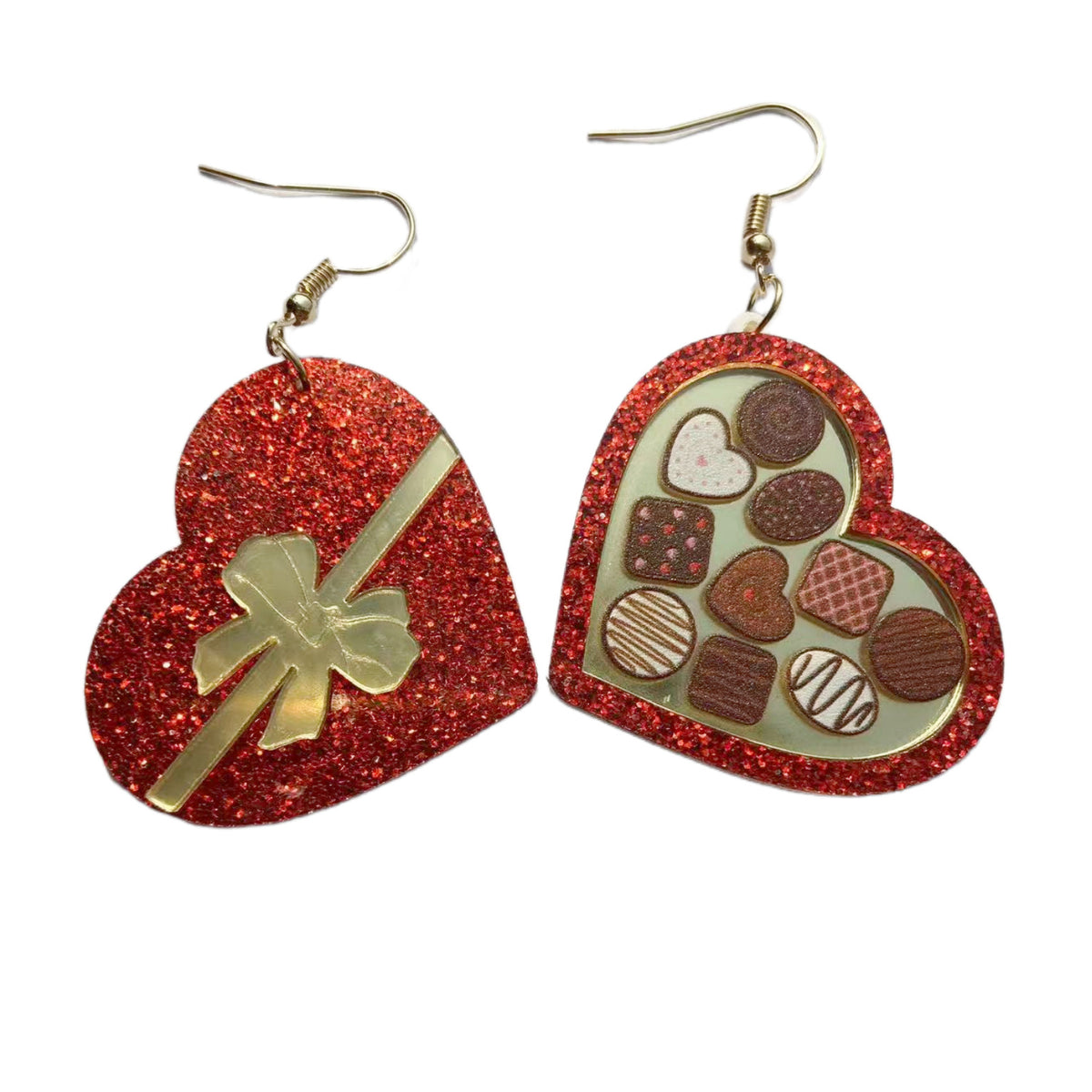 Acrylic Heart Ice Cream Drop Earrings (photo 4)