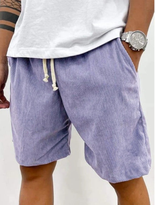Men's Corduroy Drawstring Shorts with Pockets (photo 4)