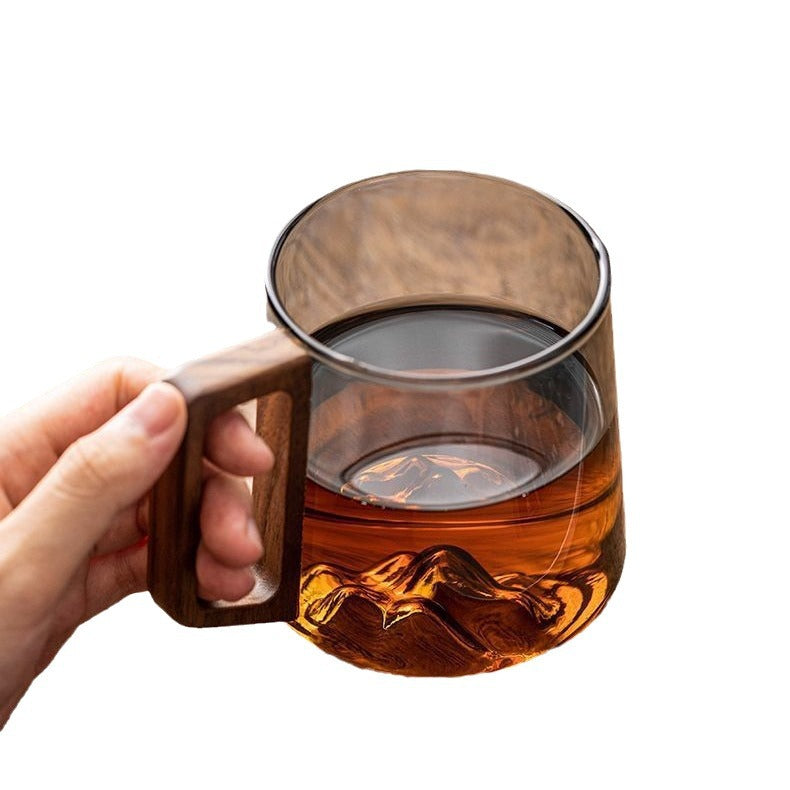Glass Cup with Wooden Side Handle, 400 to 430 ml (photo 7)