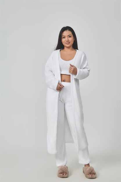 Women's 3-Piece Knit Lounge Set: Crop Top, Wide-Leg Pants and Cardigan (photo 31)