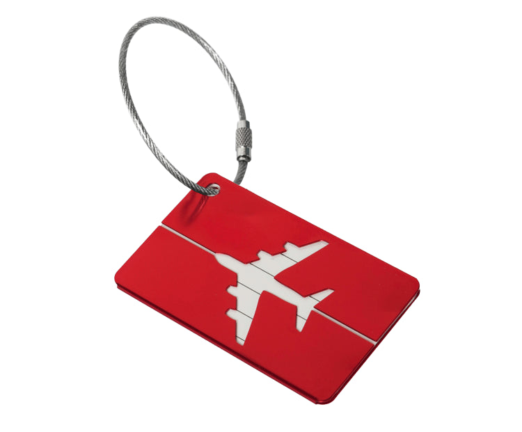 Aluminum Alloy Luggage Tag with Loop - Red (photo 5)