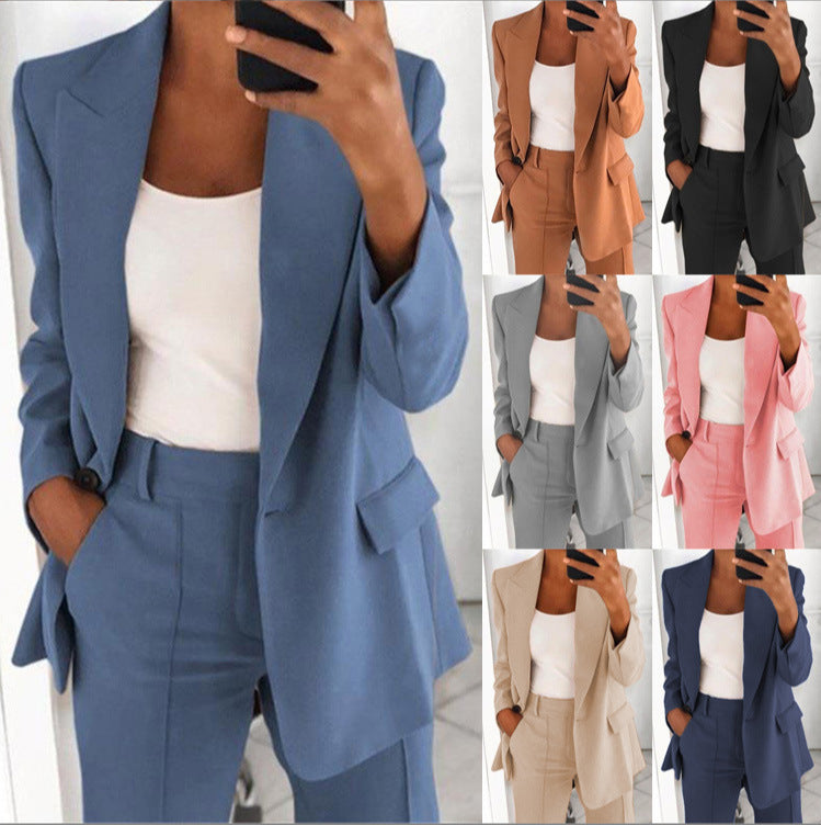 Women's Blazer and Pants Two-Piece Set