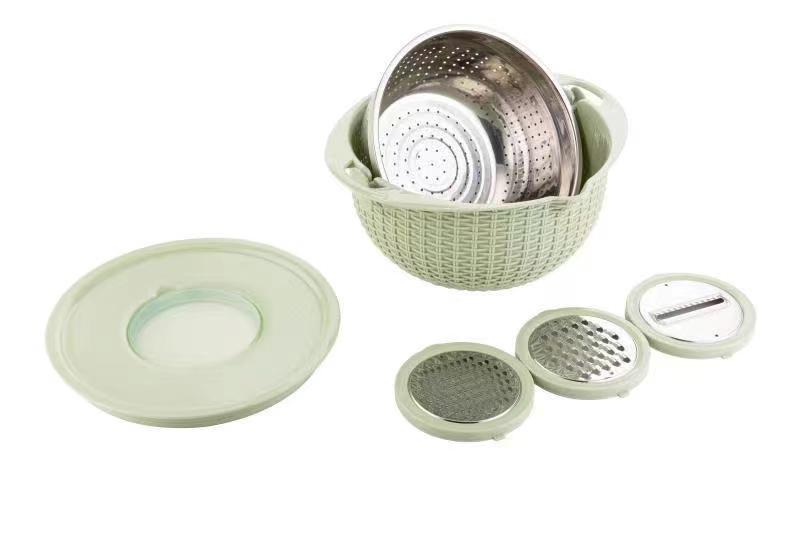 Rotating Double-Layer Colander with Slicer Blades (photo 5)