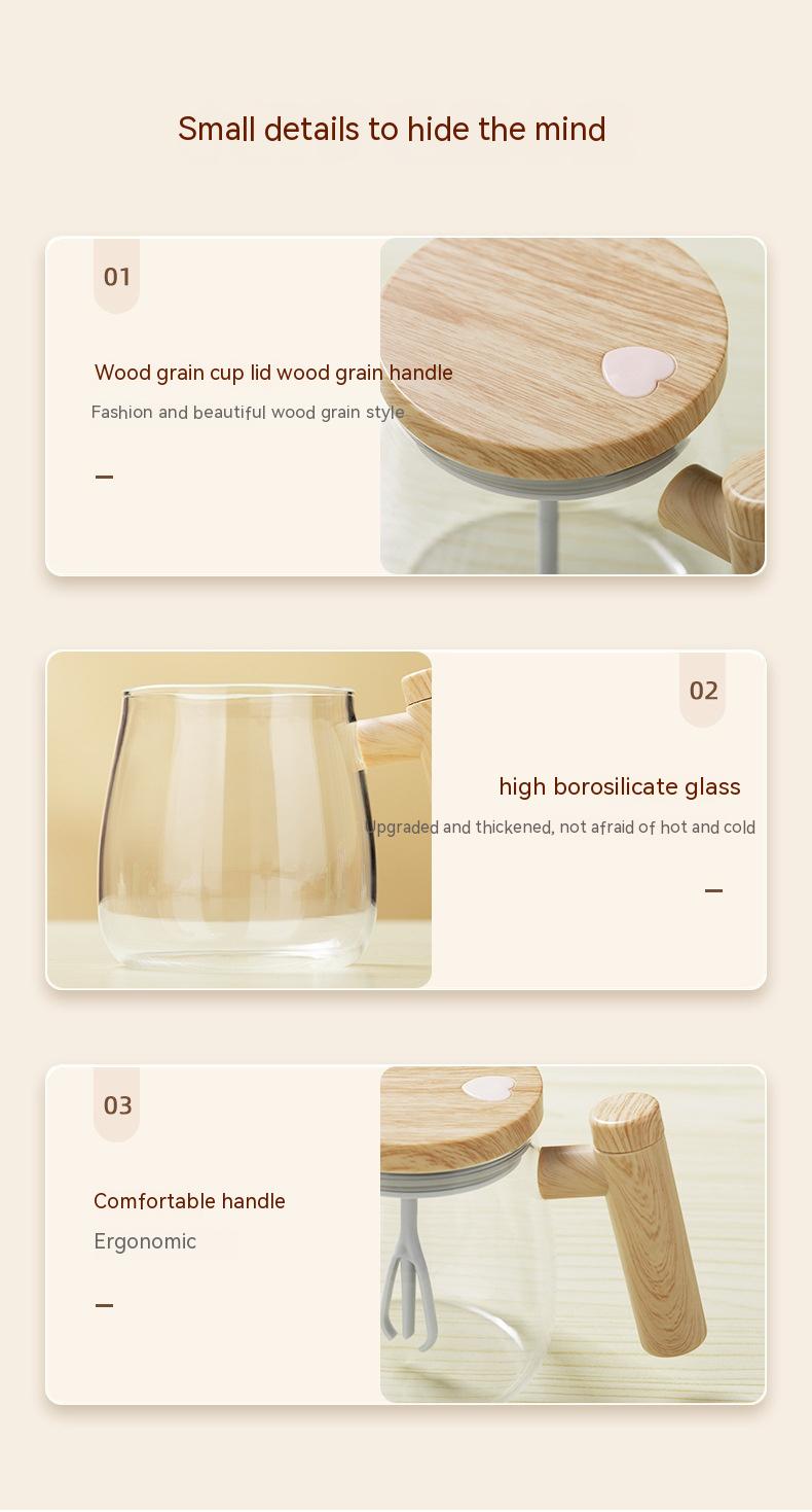 Self-Stirring Glass Coffee Mug, 400 ml (photo 26)