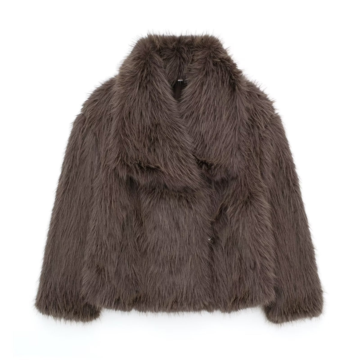 Women's Fluffy Plush Lapel Coat (photo 11)
