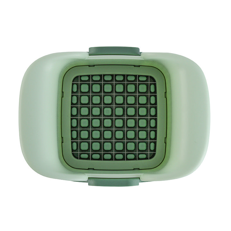 Hand-Press Vegetable Chopper and Dicer for Onions and Potatoes – Green
