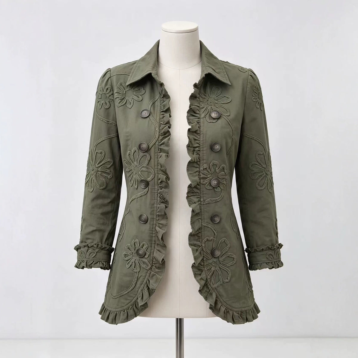Women's Ruffle-Trim Printed Blazer (photo 11)