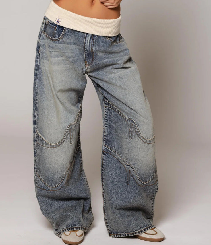 Women's Loose Straight-Leg Jeans with Pockets (photo 7)