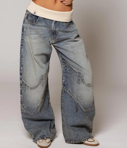 Women's Loose Straight-Leg Jeans with Pockets (photo 7)