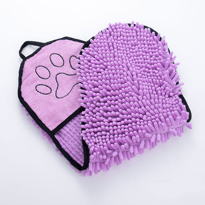 Chenille Pet Drying Towel with Hand Pockets (photo 10)