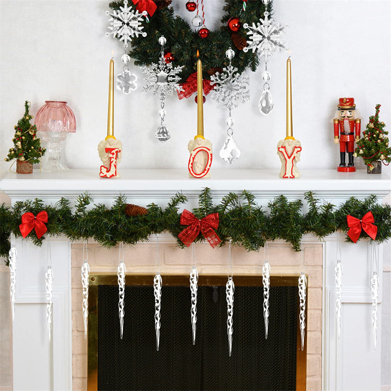 Clear Acrylic Icicle Christmas Ornaments, 10 Pcs (photo 11)