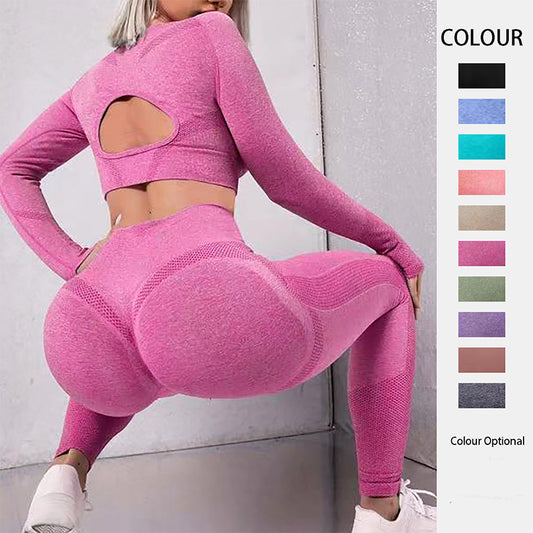 Women's 2-Piece Long-Sleeve Cut-Out Top and Leggings Set