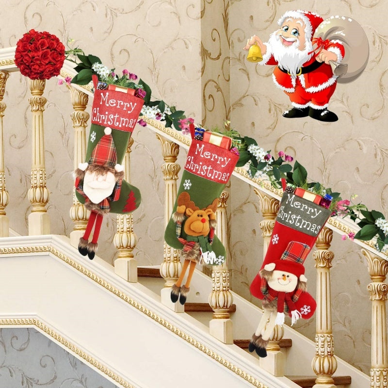 3D Applique Christmas Stocking, About 18 in (photo 4)
