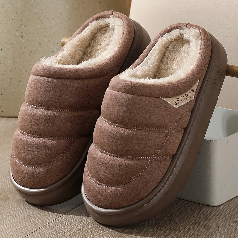 Suede Plush-Lined House Slippers (photo 9)