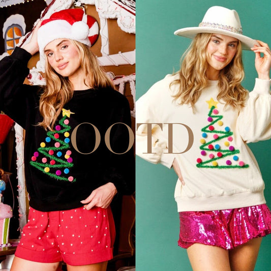 Women's Christmas Tree Pullover Sweatshirt