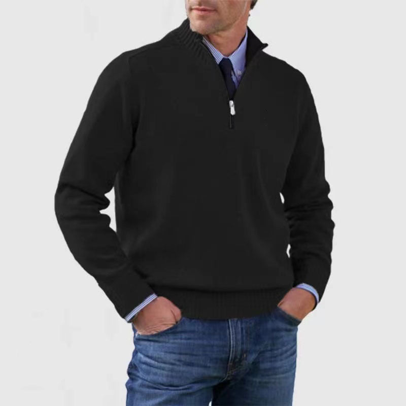 Men's Stand-Collar Zip Knit Sweater (photo 3)