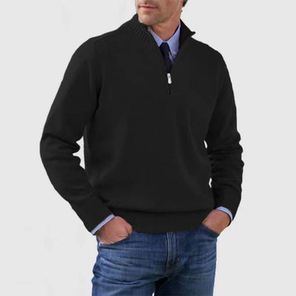 Men's Stand-Collar Zip Knit Sweater (photo 3)