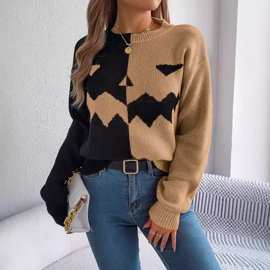 Women's Halloween Ghost Knit Sweater (photo 3)