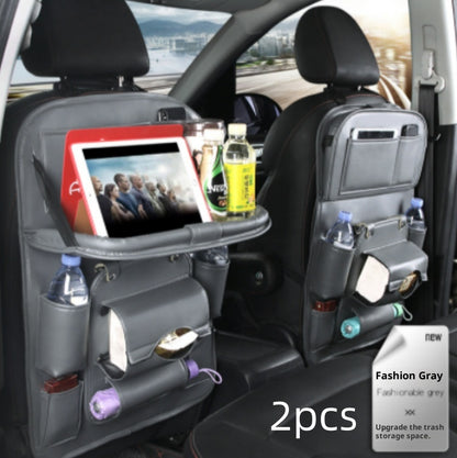 PU Leather Car Seat Back Organizer with Tissue Box (photo 17)
