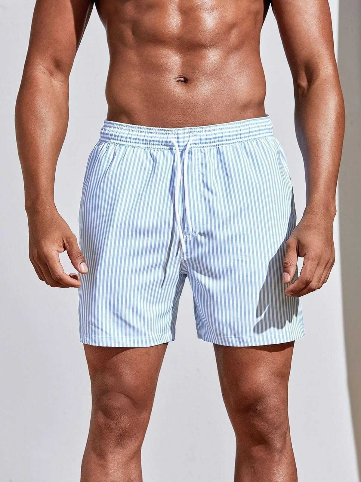 Men's 3D Striped Print Shorts (photo 10)