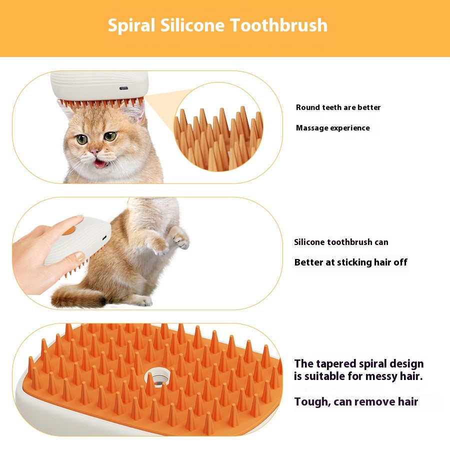USB Rechargeable Pet Steam Grooming Brush (photo 7)