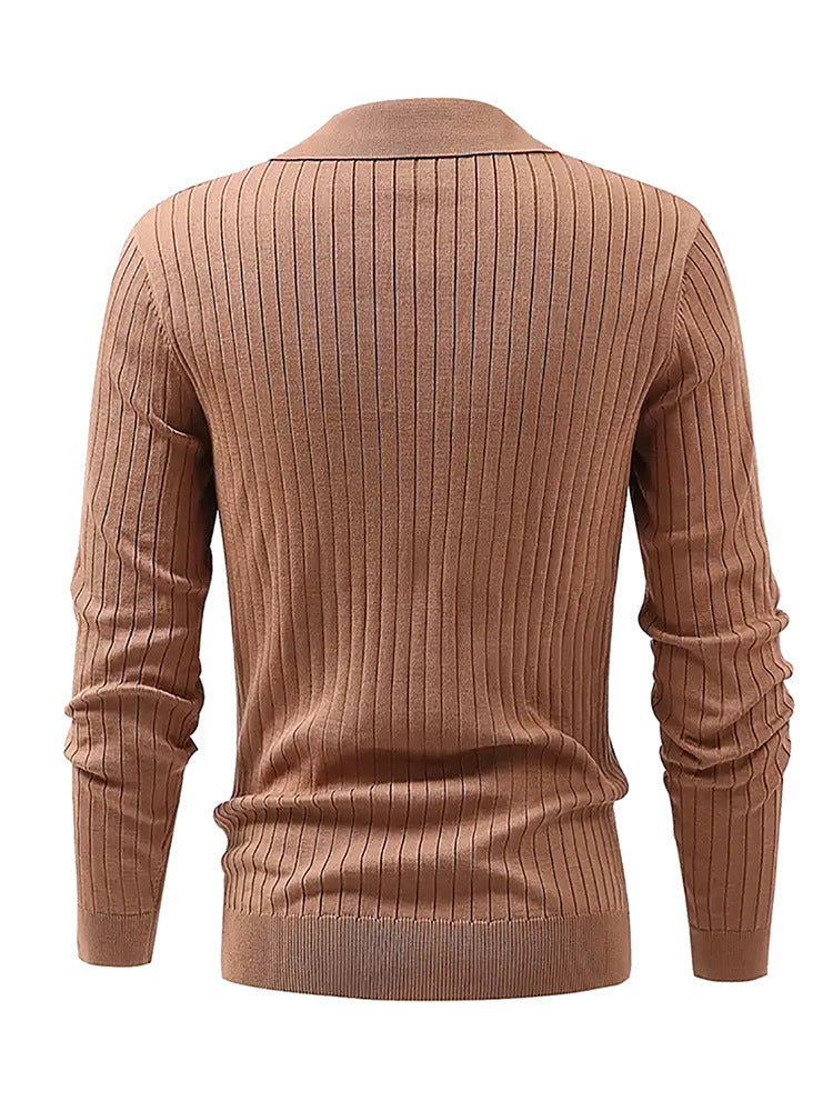 Men's Waffle Knit Long-Sleeve Polo Shirt (photo 10)