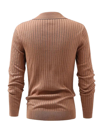 Men's Waffle Knit Long-Sleeve Polo Shirt (photo 10)