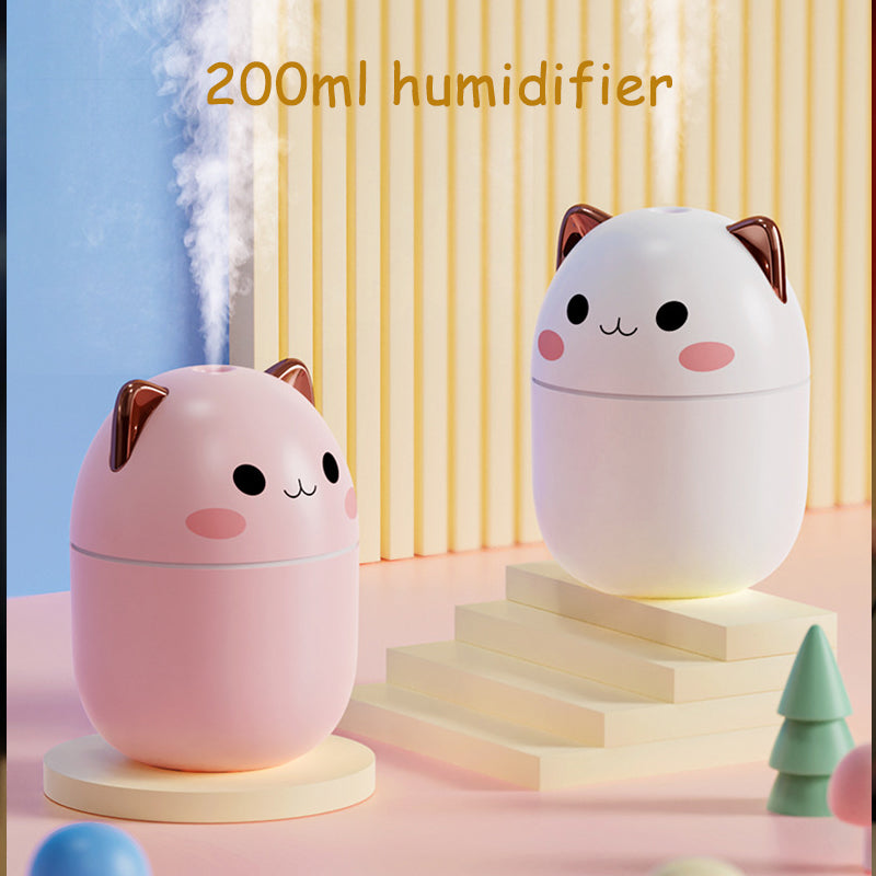 Cute Cat USB Mini Humidifier with LED Light