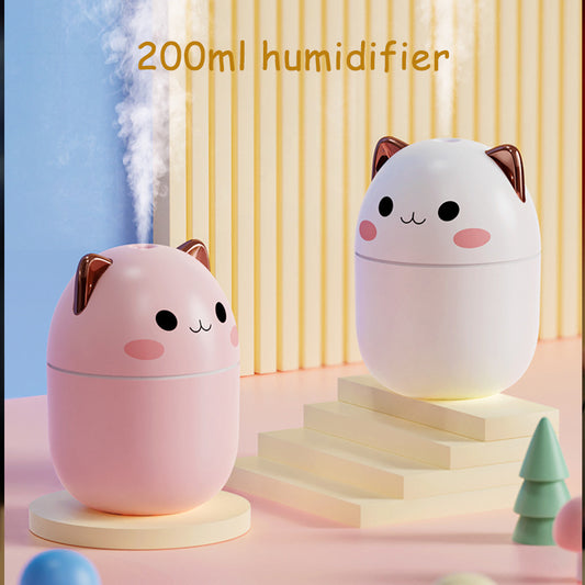 Cute Cat USB Mini Humidifier with LED Light