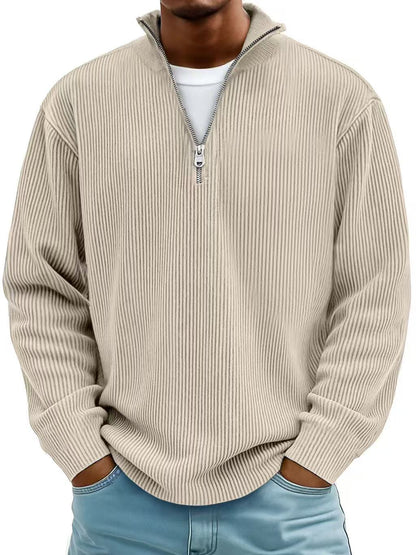 Men's Corduroy Zip Stand-Collar Pullover (photo 11)