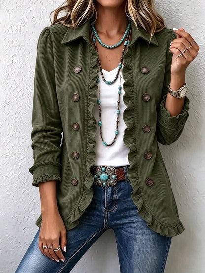 Women's Ruffled Button-Front Knit Cardigan (photo 22)
