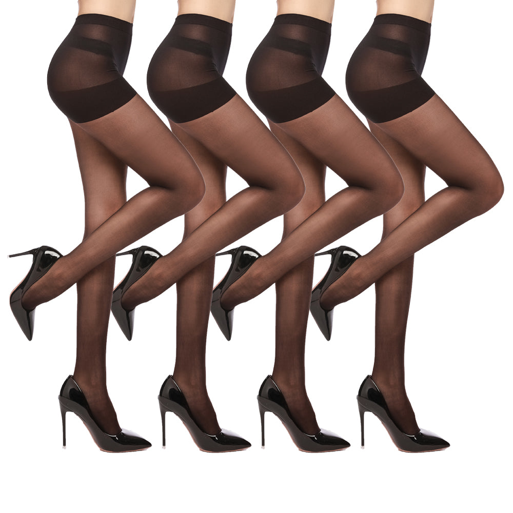Women's Sheer 20 Denier Control-Top Tights, 4 Pairs