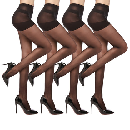Women's Sheer 20 Denier Control-Top Tights, 4 Pairs