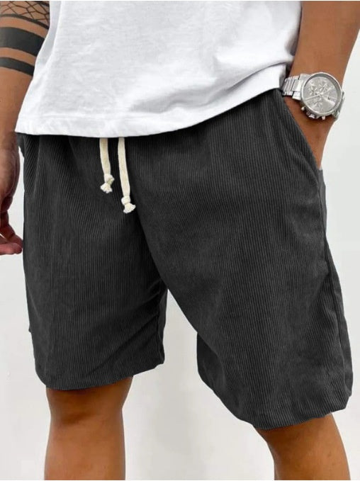 Men's Corduroy Drawstring Shorts with Pockets (photo 7)