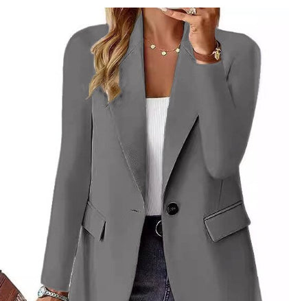 Women's Lapel Button Suit Jacket (photo 32)