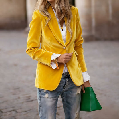 Women's Slim-Fit Velvet Blazer (photo 21)