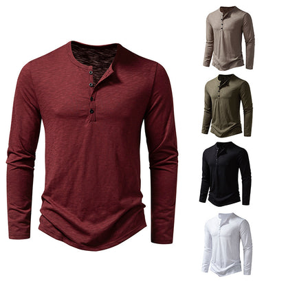 Men's Long-Sleeve Button Henley T-Shirt