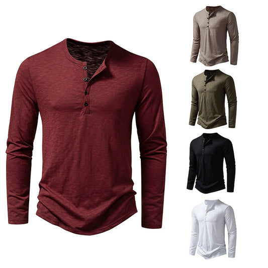 Men's Long-Sleeve Button Henley T-Shirt